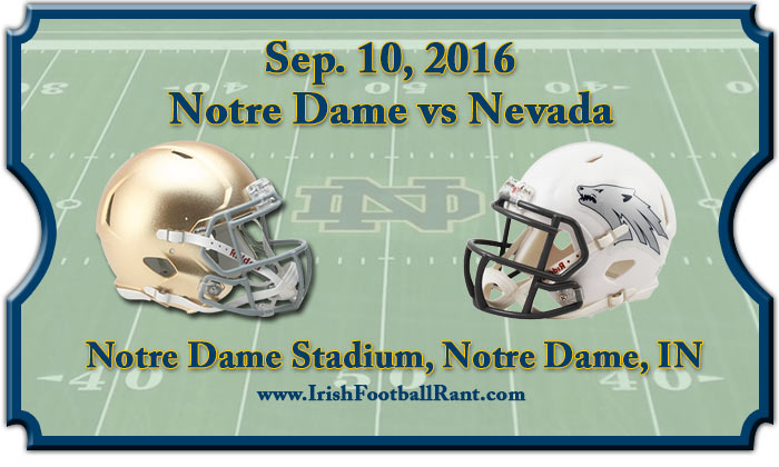 2016 Notre Dame Fighting Irish vs Nevada Wolf Pack Football Tickets