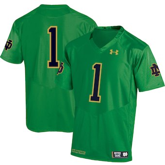 notre dame green under armour jersey