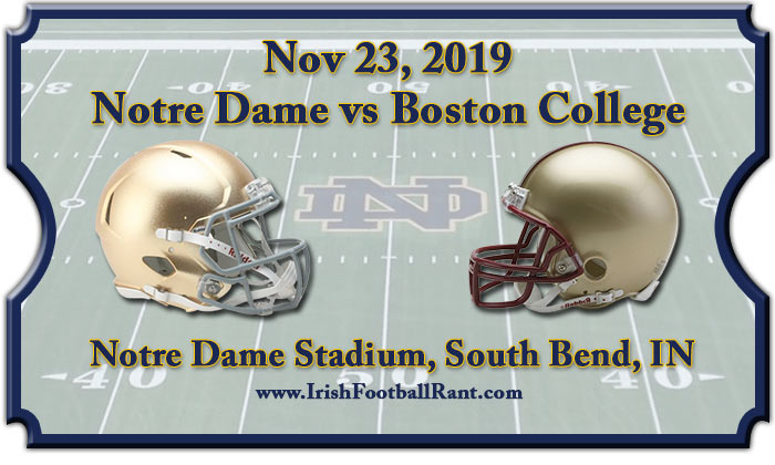 2019 Notre Dame Fighting Irish vs Boston College Eagles Football ...