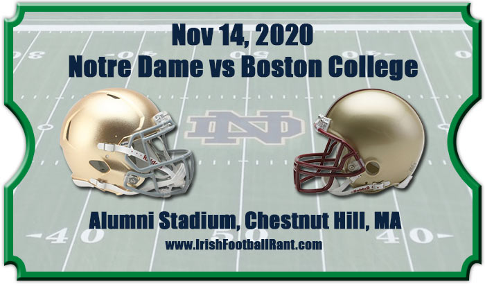 Notre Dame Fighting Irish vs Boston College Eagles Football Tickets ...