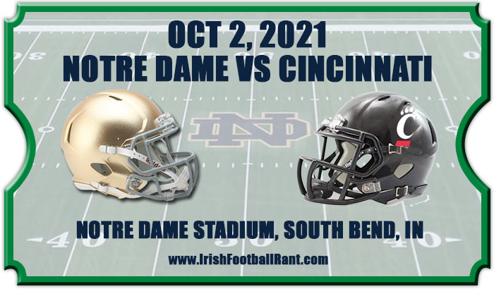 2021 Notre Dame Fighting Irish vs Cincinnati Bearcats Football Tickets
