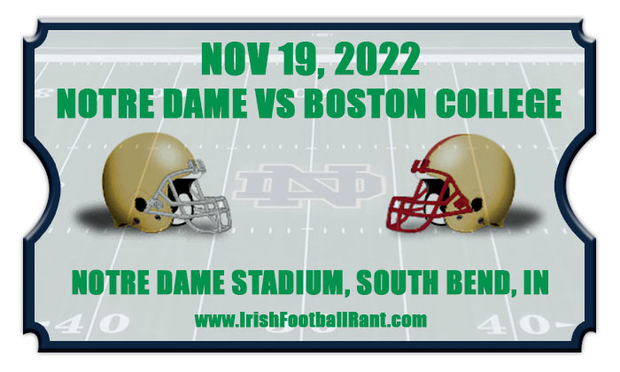 2022 Notre Dame Fighting Irish vs Boston College Eagles Football Tickets