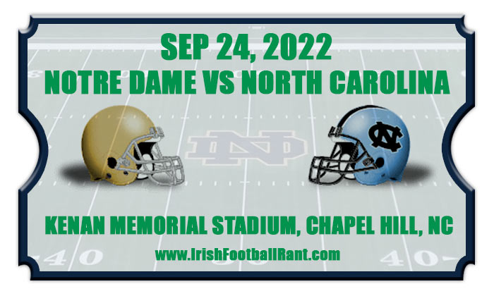 2022 Notre Dame Fighting Irish vs North Carolina Tar Heels Football Tickets