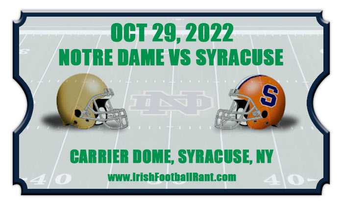 2022 Notre Dame Fighting Irish vs Syracuse Orange Football Tickets