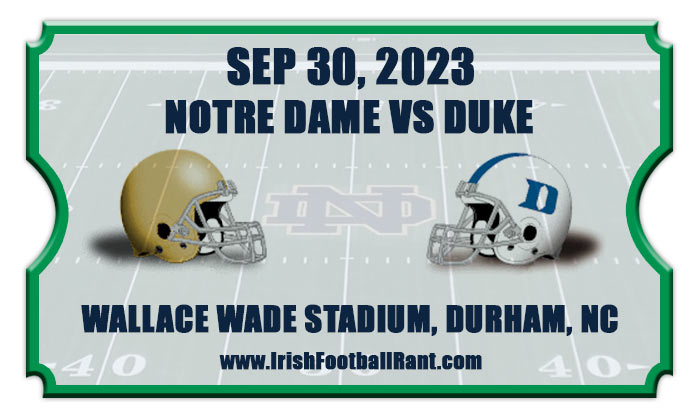 2023 Notre Dame Fighting Irish vs Duke Blue Devils Football Tickets