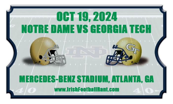2024 Notre Dame Fighting Irish vs Georgia Tech Yellow Jackets Football Tickets