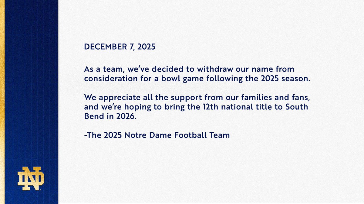 Notre Dame Opts Out
