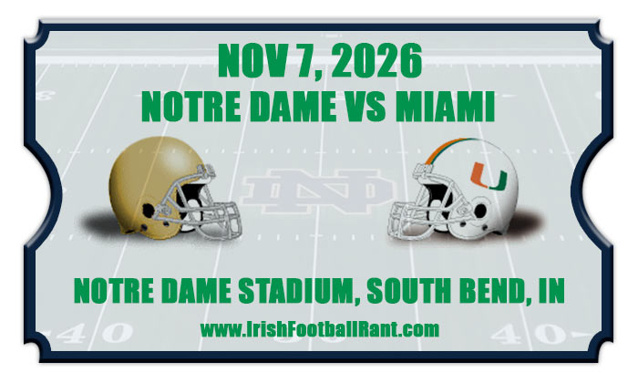 2026 Notre Dame Fighting Irish vs Miami Hurricanes Football Tickets