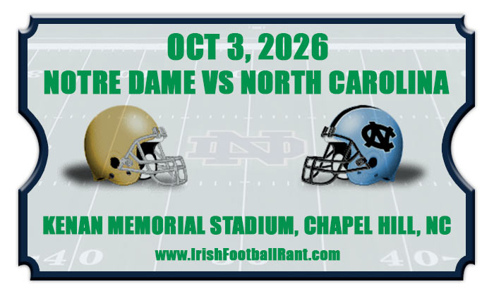 2026 Notre Dame Fighting Irish vs North Carolina Tar Heels Football Tickets