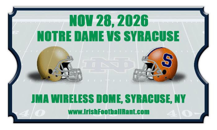 2026 Notre Dame Fighting Irish vs Syracuse Orange Football Tickets