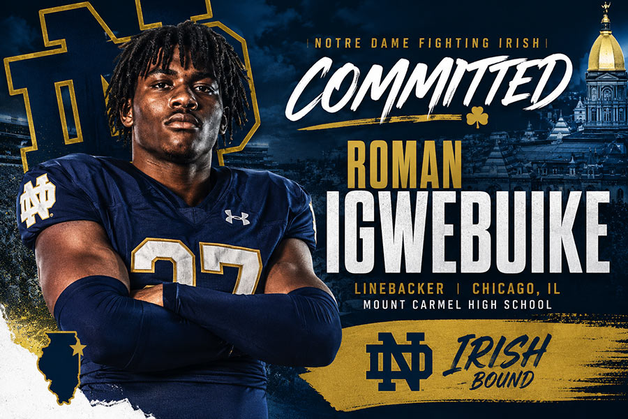 Roman Igwebuike 2027 Notre Dame Fighting Irish Commit